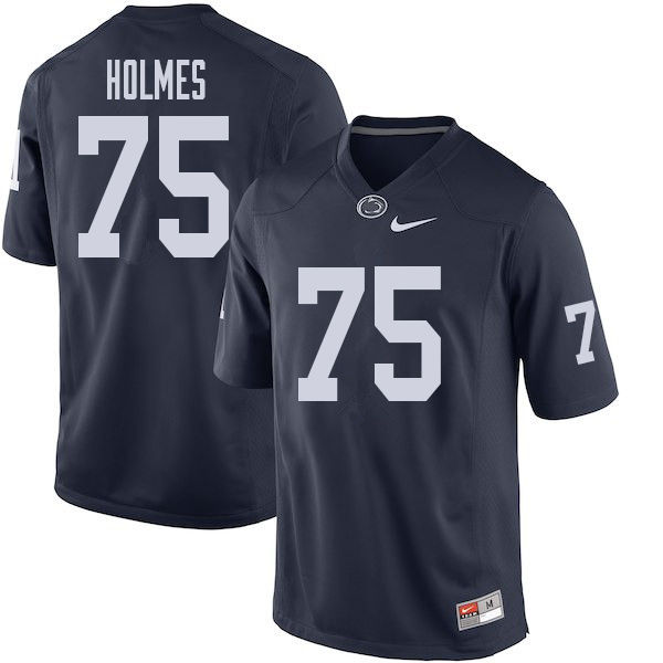 Men #75 Des Holmes Penn State Nittany Lions College Football Jerseys Sale-Navy